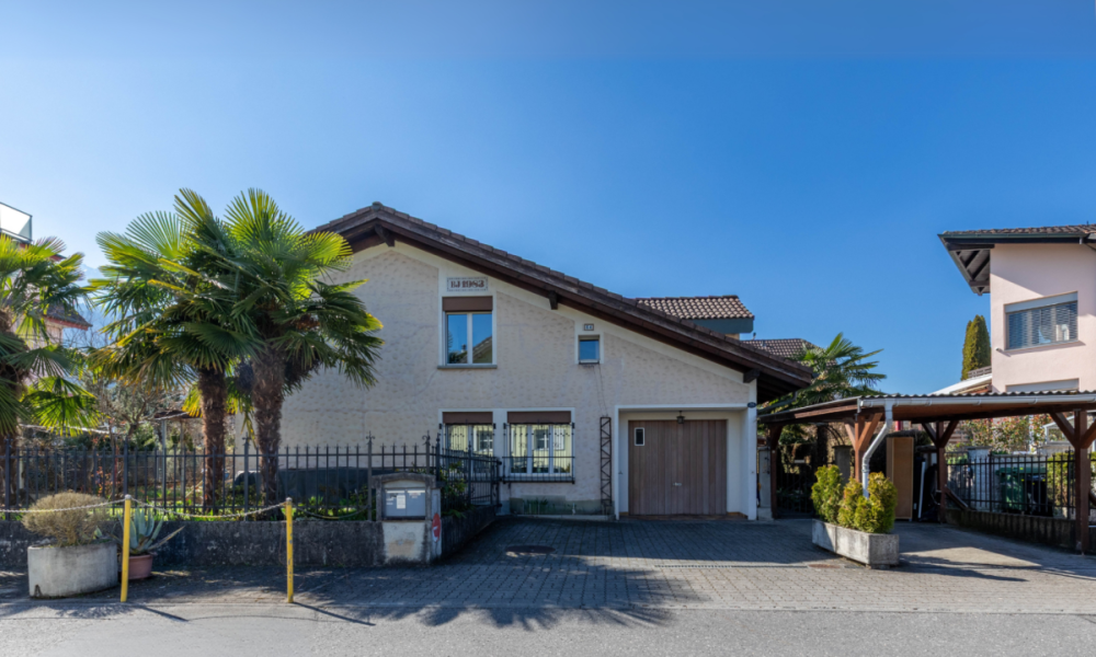 Hausansicht mit Carport